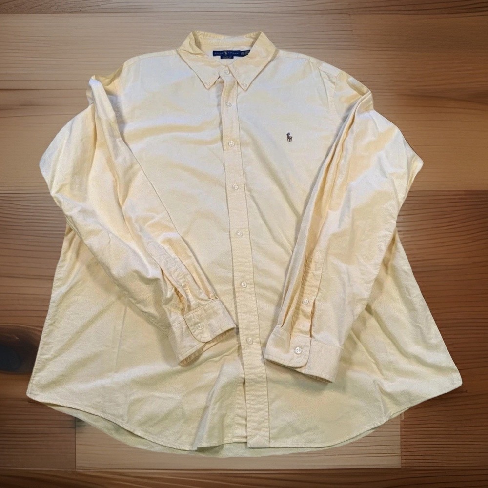 Polo Ralph Lauren Mens XXL Yellow Classic Fit Oxford Button Down Shirt
